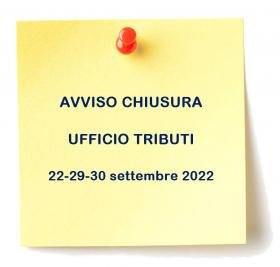 Avviso Chiusura Ufficio Tributi