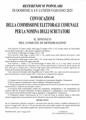 Convocazione della Commissione Elettorale Comunale