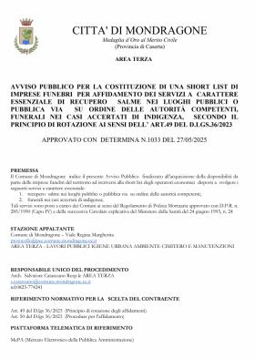 AVVISO PUBBLICO PER LA COSTITUZIONE DI UNA SHORT L