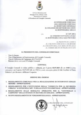 convocazione 3 luglio 2025