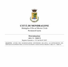 AREA VI Tributi -  AVVISO PER MANIFESTAZIONE D\'INT
