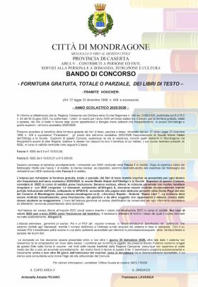 BANDO DI CONCORSO - FORNITURA GRATUITA TOTALE O PA