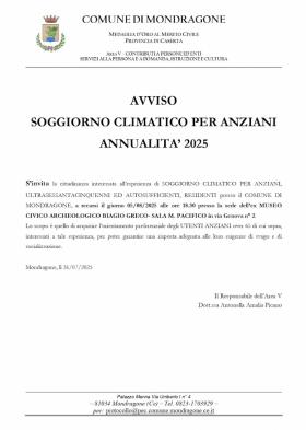 SOGGIORNO CLIMATICO ANZIANI 2025- INCONTRO DEL 5.8