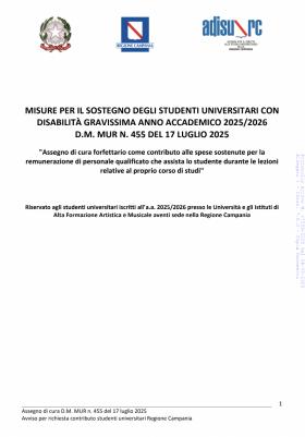 MISURE PER IL SOSTEGNO DEGLI STUDENTI UNIVERSITARI