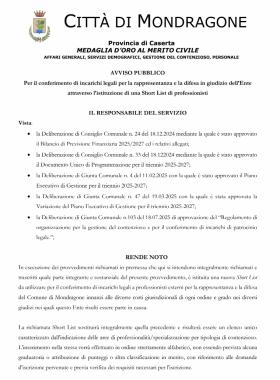 AVVISO PUBBLICO  Per il conferimento di incarichi 