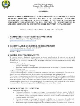 AVVISO PUBBLICO ESPLORATIVO FINALIZZATO ALL INDIV