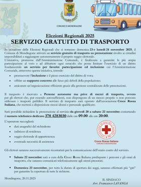 Pubblicazione Manifesto Trasporto gratuito seggi E