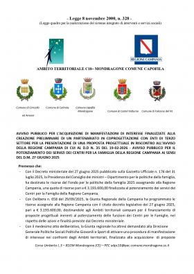 Avviso potenziamento centri per le famiglie Aprile