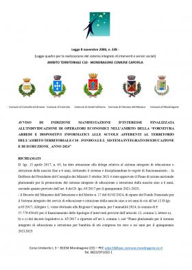 MANIFESTAZIONE D\'INTERESSE FORNITURA ARREDI E   DI