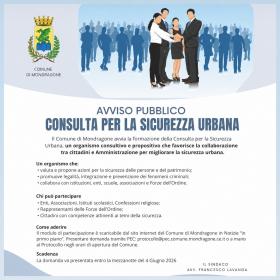 AVVISO PUBBLICO PER ADESIONE ALLA CONSULTA PER LA 
