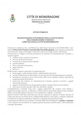 Avviso pubblico Osservatorio Turistico