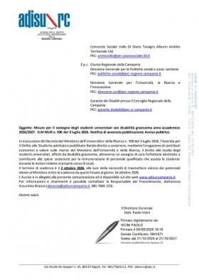 MISURE PER IL SOSTEGNO DEGLI STUDENTI UNIVERSITARI