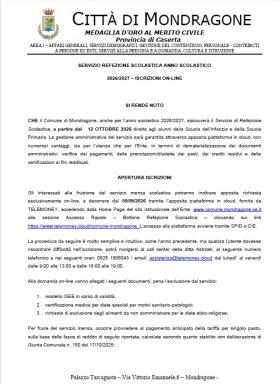 AVVISO ISCRIZIONE REFEZIONE SCOLASTICA A.S. 2026-2