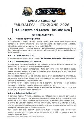 BANDO DI CONCORSO �MURALES� � EDIZIONE 2026 