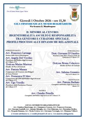 CONVEGNO AVVOCATI : IL MINORE AL CENTRO