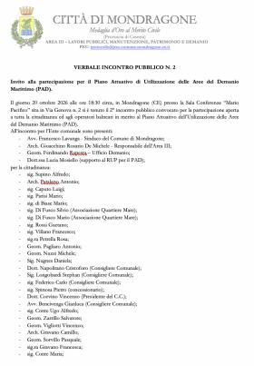 Invito alla partecipazione per il Piano Attuativo 